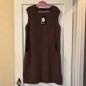 Lafayette 148 New York Shift Dress Brown Wool Knit 
Sz L
